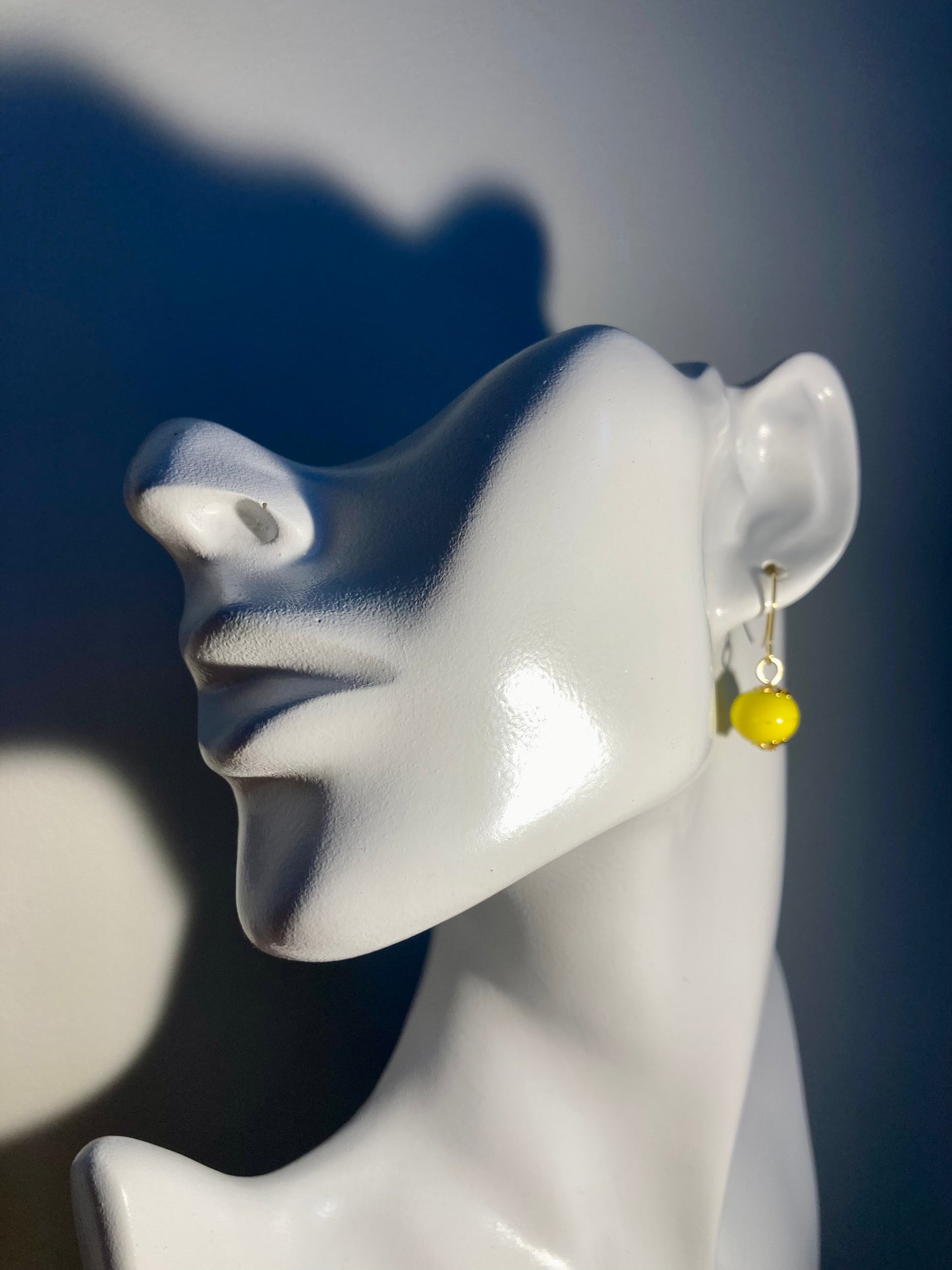 Boucles d'oreilles jaune canari en verre de murano