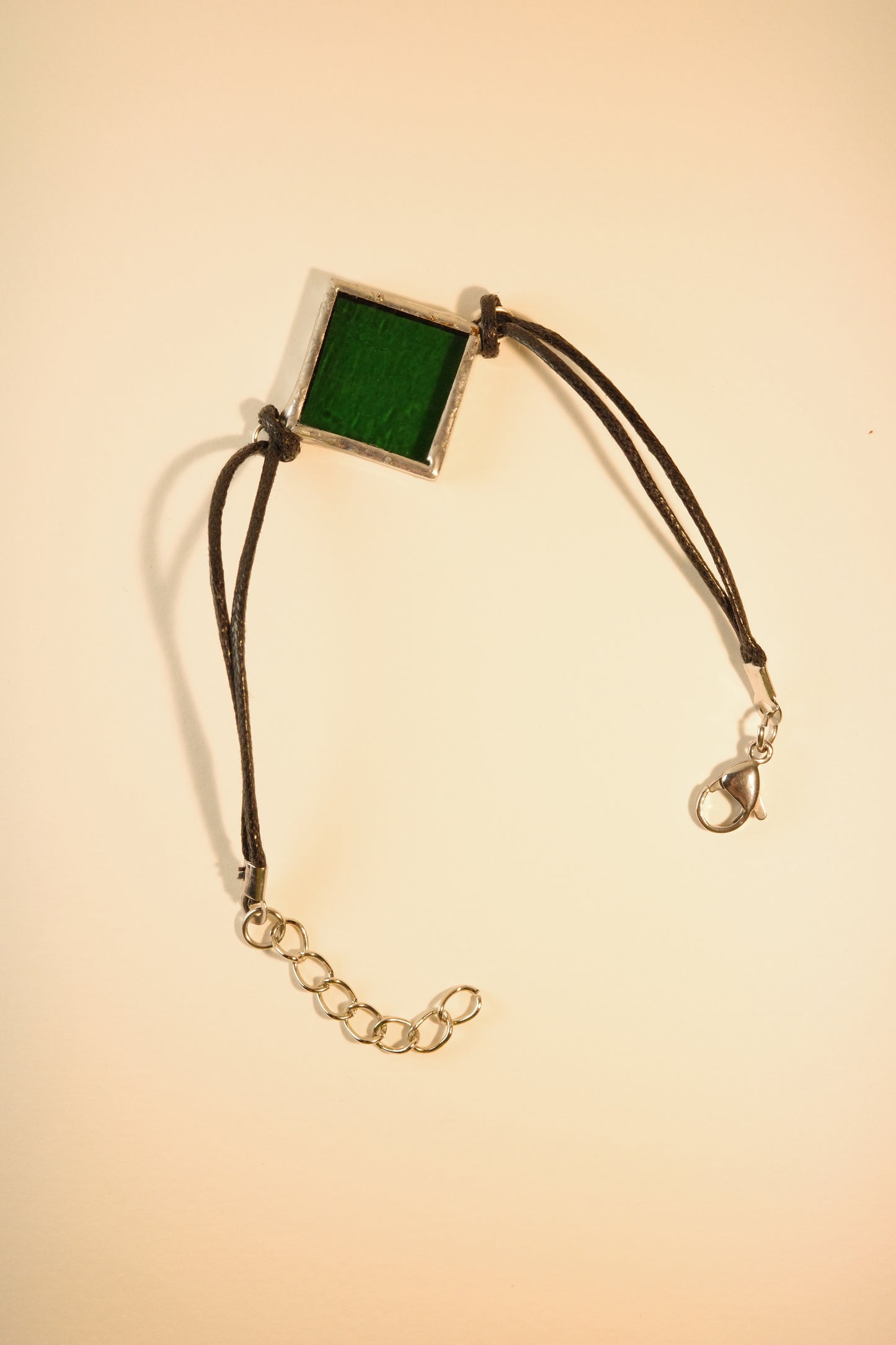 Bracelet vert foncé en vitrail