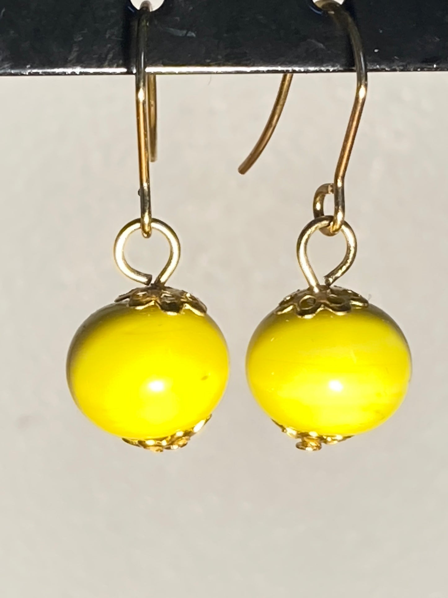 Boucles d'oreilles jaune canari en verre de murano