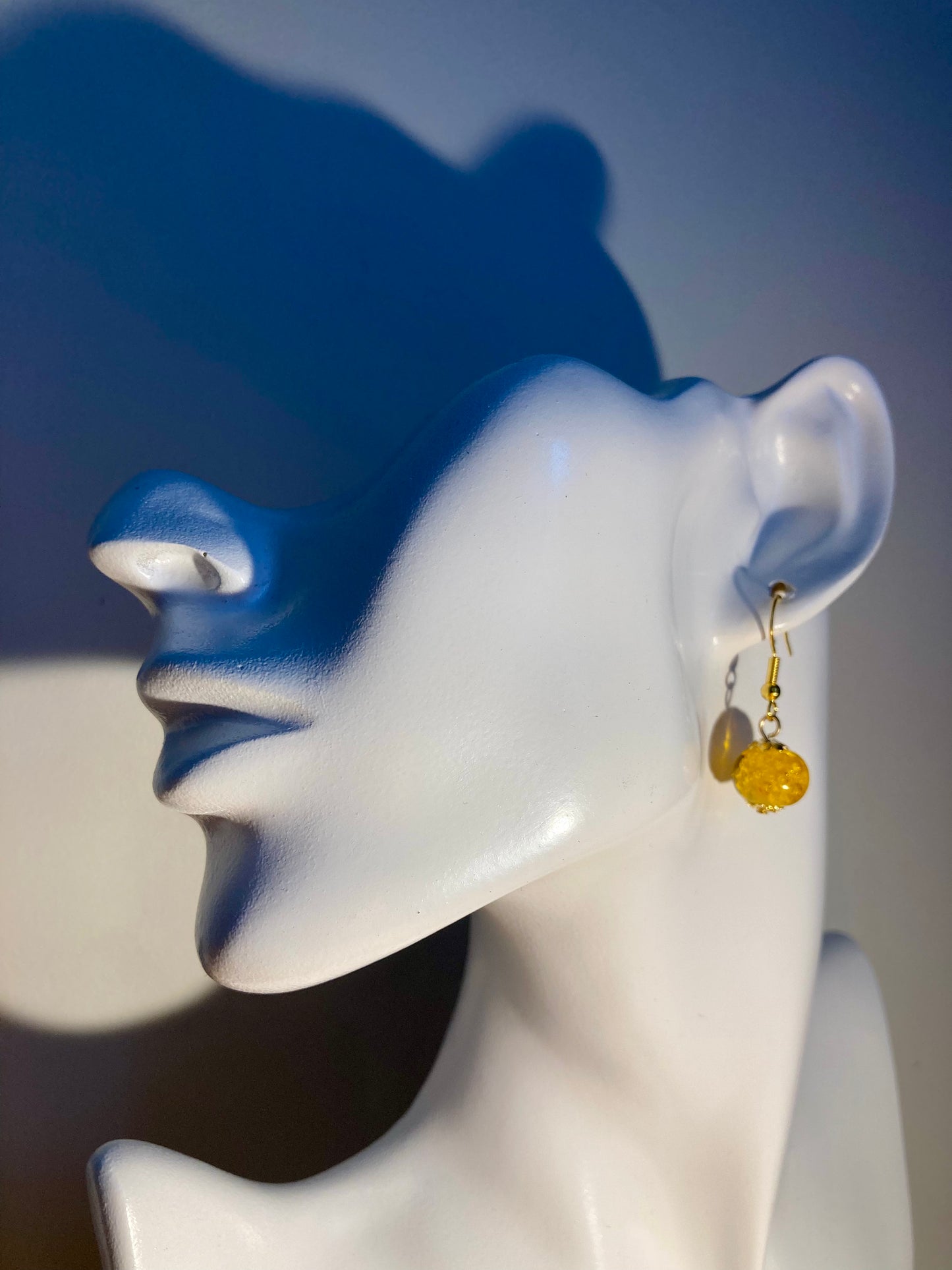 Boucles d'oreilles en verre bullé orange