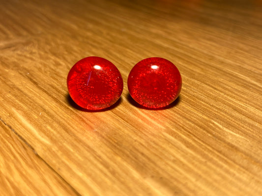 Puces en verre orange de grande taille