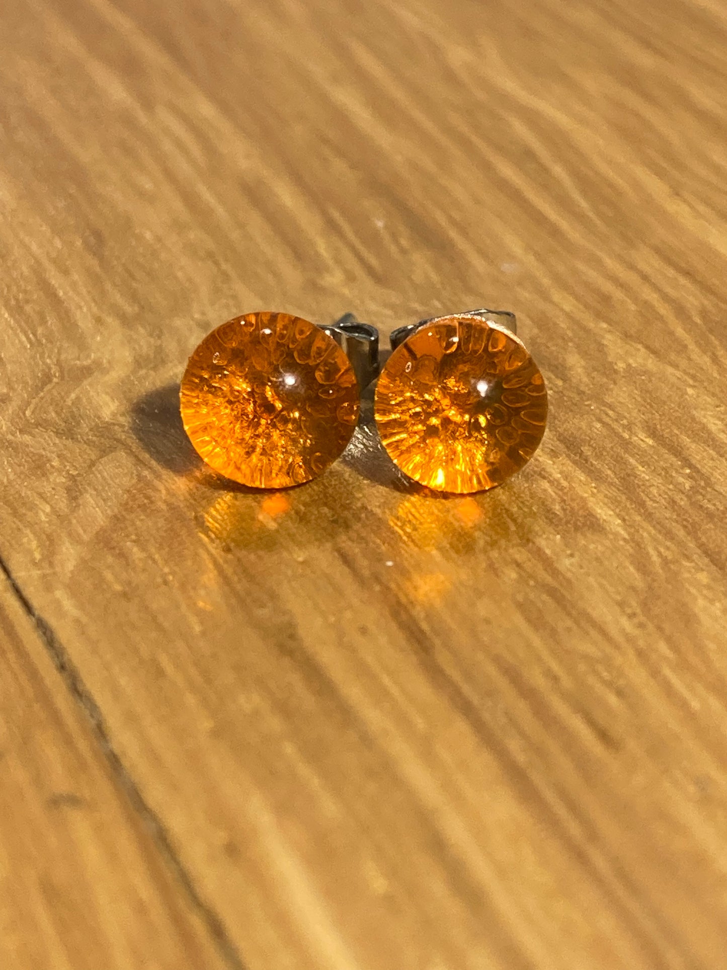 Puces orange citrouille sur tige inox