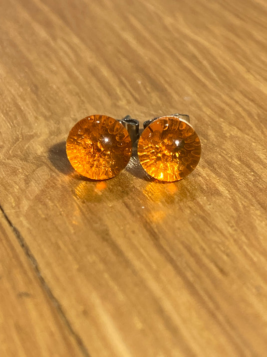 Puces orange citrouille sur tige inox