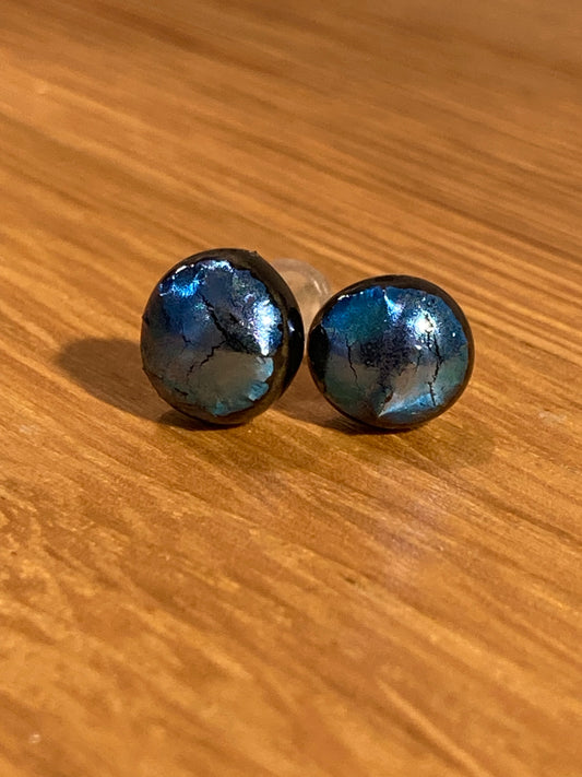 Puces bleu métallisé en verre dichroïque