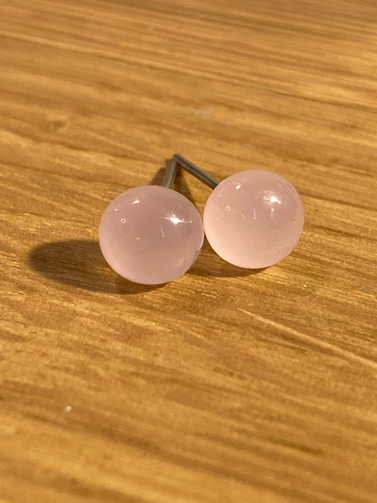 Puces rose dragée sur tige inox de petite taille