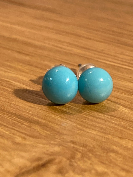 Puces bleu ciel  en verre de petite taille